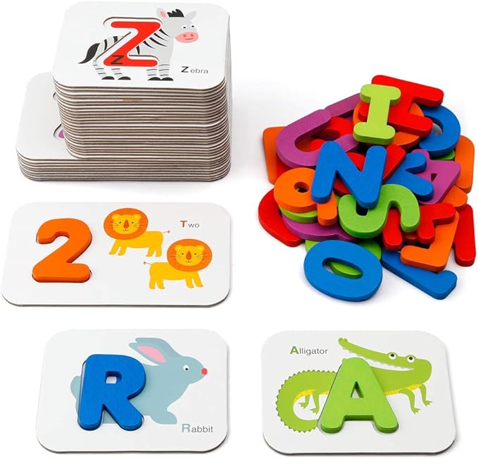 Juego de tarjetas flash de números y alfabetos