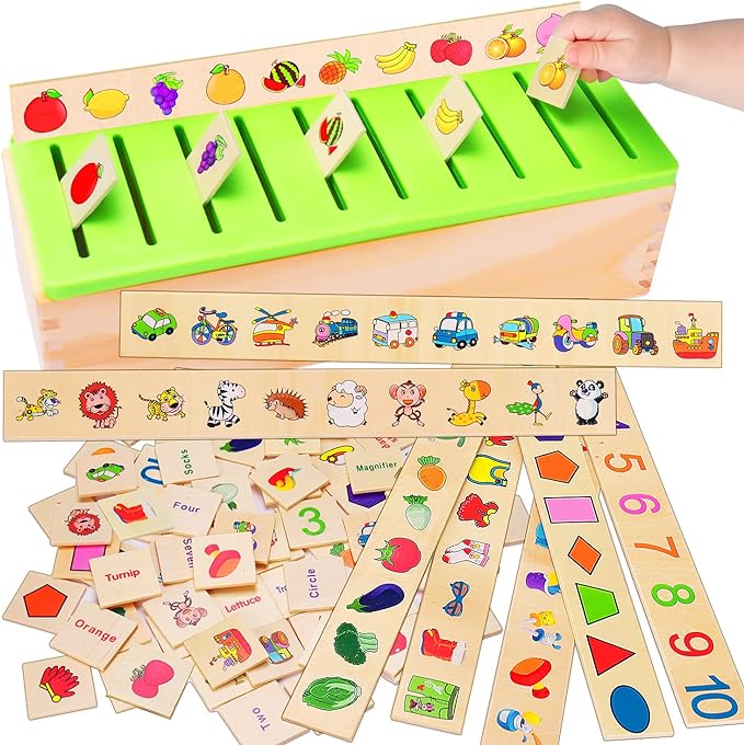 Juguetes Montessori de madera para niños pequeños