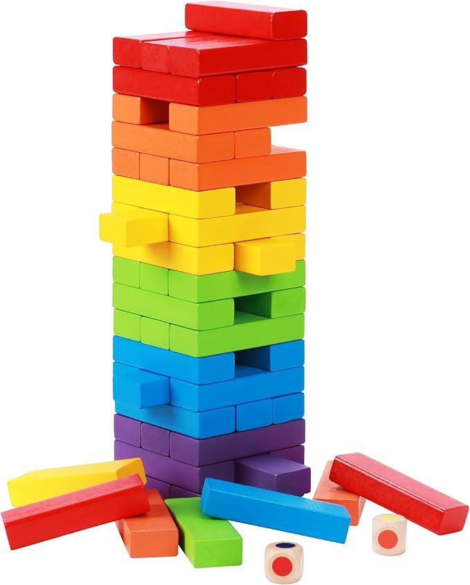 Tacobear Coloridos juegos de mesa apilables de madera