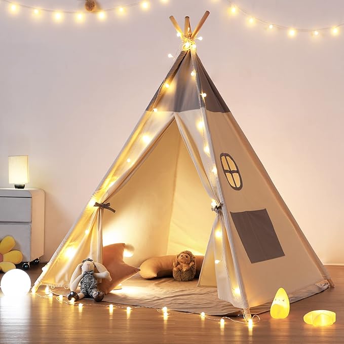 Tipi Indio para Niños Tienda de Campaña Infantil Canvas Tipi 100% algodón