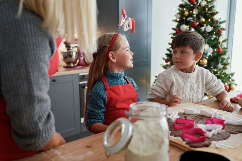 niños montessori galletas de navidad